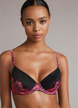 B BY TED BAKER PINK FLORAL SATIN NON PAD UNDERWIRE BRA - Bügel бюстгальтер Baker by Ted Baker