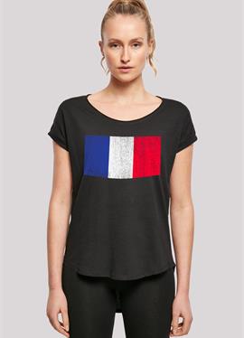 FRANCE FRANKREICH FLAGGE DISTRESSED - футболка print