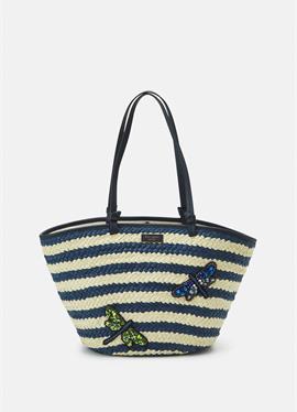 SHORE THING DRAGONFLY EMBELLISHED STRIPED LARGE TOTE - сумка