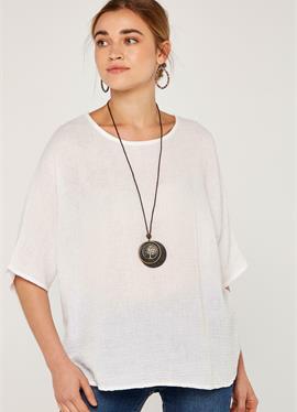 WAFFLE BATWING NECKLACEE - блузка