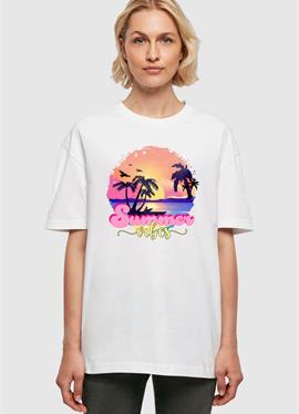 SUMMER VIBES SUNSET OVERSIZED BOYFRIEND - футболка print