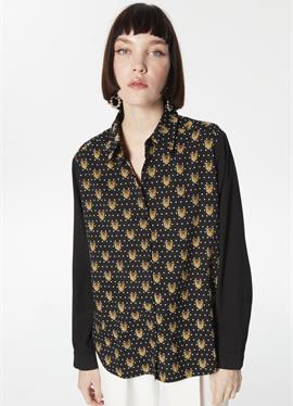Стандартный крой принт животного COMFORTABLE CUT - блузка рубашечного покроя