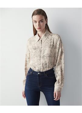 OVERSIZE FLORAL PATTERNED COMFORTABLE CUT - блузка рубашечного покроя