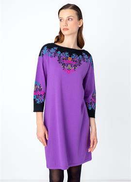 INTARSIA FLORAL PATTERN - вязаное платье