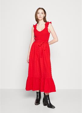 CHANNA CHECK TEXTURE SLIT DRESS  SPECIAL - макси-платье