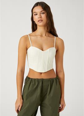 UNDERWIRED CROP SPAGHETTI STRAPPY ASYMMETRIC CUT - топ