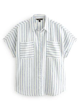 STRIPE BUTTON FRONT шорты SLEEVE блузка - блузка рубашечного покроя