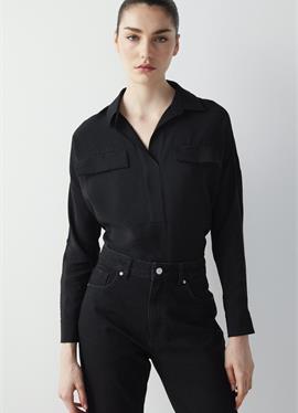 Свободный крой блузка COLLAR BASIC - блузка