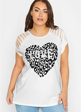 LEOPARD PRINT LOVE DISTRESSED - футболка print
