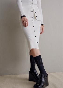 BUTTON FRONT SKIRT - A-Linien-Rock