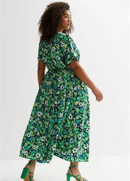 CURVES FLORAL BUTTON FRONT MIDI - макси-платье