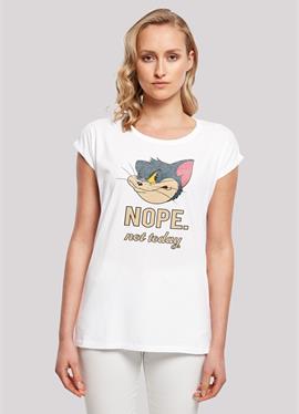 EXTENDED SHOULDER TOM AND JERRY TV SERIE NOPE NOT TODAY - футболка print