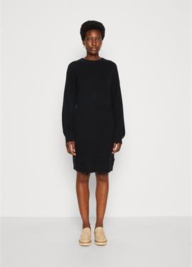 WAISTED DRESS WOOL AND CASHMERE MIX WITH EMBROIDERED LOGO - вязаное платье