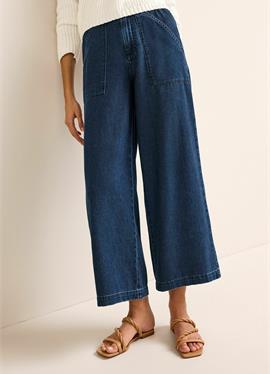 ELASTICATED WAIST WIDE CROP брюки - Flared джинсы