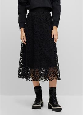 COTTON-BLEND SKIRT WITH SIGNATURE LACE OVERLAY - A-Linien-Rock