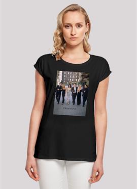 EXTENDED SHOULDER 'FRIENDS TV SERIE CHAMPAGNE AND FLOWER - футболка print