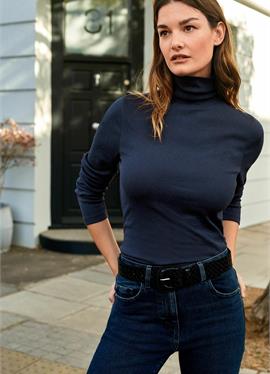 LONG SLEEVE RIBBED ROLL NECK топ - кофта