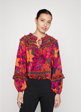 TROPICAL TAPESTRY LONG SLEEVE BLOUSE - блузка