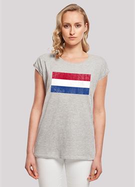 NIEDERLANDE HOLLAND FLAGGE DISTRESSED - футболка print