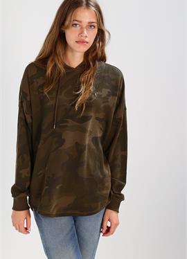 LADIES OVERSIZED CAMO HOODY - пуловер с капюшоном