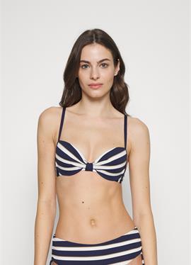 BRELA BEACH PADDED PLUNGE BRA STRIPE - Bikini-Top