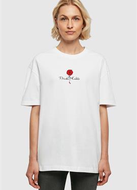 FRIDA KAHLO LOGO ROSE OVERSIZED BOYFRIEND TEE - футболка print
