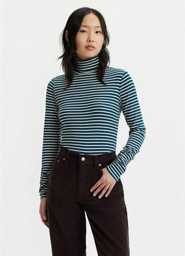 RUCHED TURTLENECK DILL STRIPE GIBRALTAR - кофта