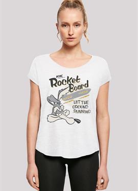 LOONEY TUNES WILE E COYOTE ROCKET BOARD - футболка print