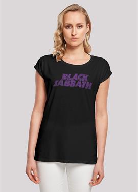 BLACK SABBATH HEAVY METAL BAND WAVY LOGO DISTRESSED - футболка print