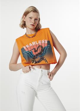 VISUAL PRINTED CROP - топ