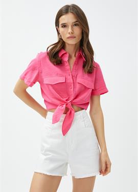 CROP TIE DETAIL BLENDED - блузка рубашечного покроя