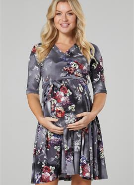 MATERNITY AND NURSING WITH A TIE AT THE WAIST - платье
