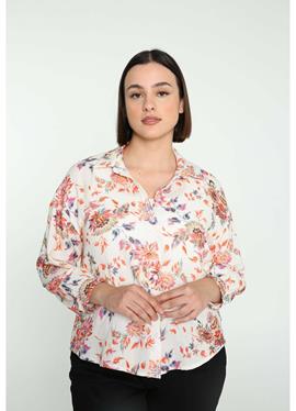 С цветочный принт - блузка рубашечного покроя