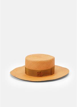 MONOGRAM EMBELLISHED WIDE BRIM BOATER HAT - шляпа