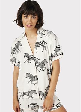 Зебра PRINT V-NECK BUTTON UP - Nachtwäsche Set